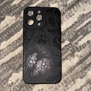 Floral Black Phone Case - IPhone 14 Pro Max